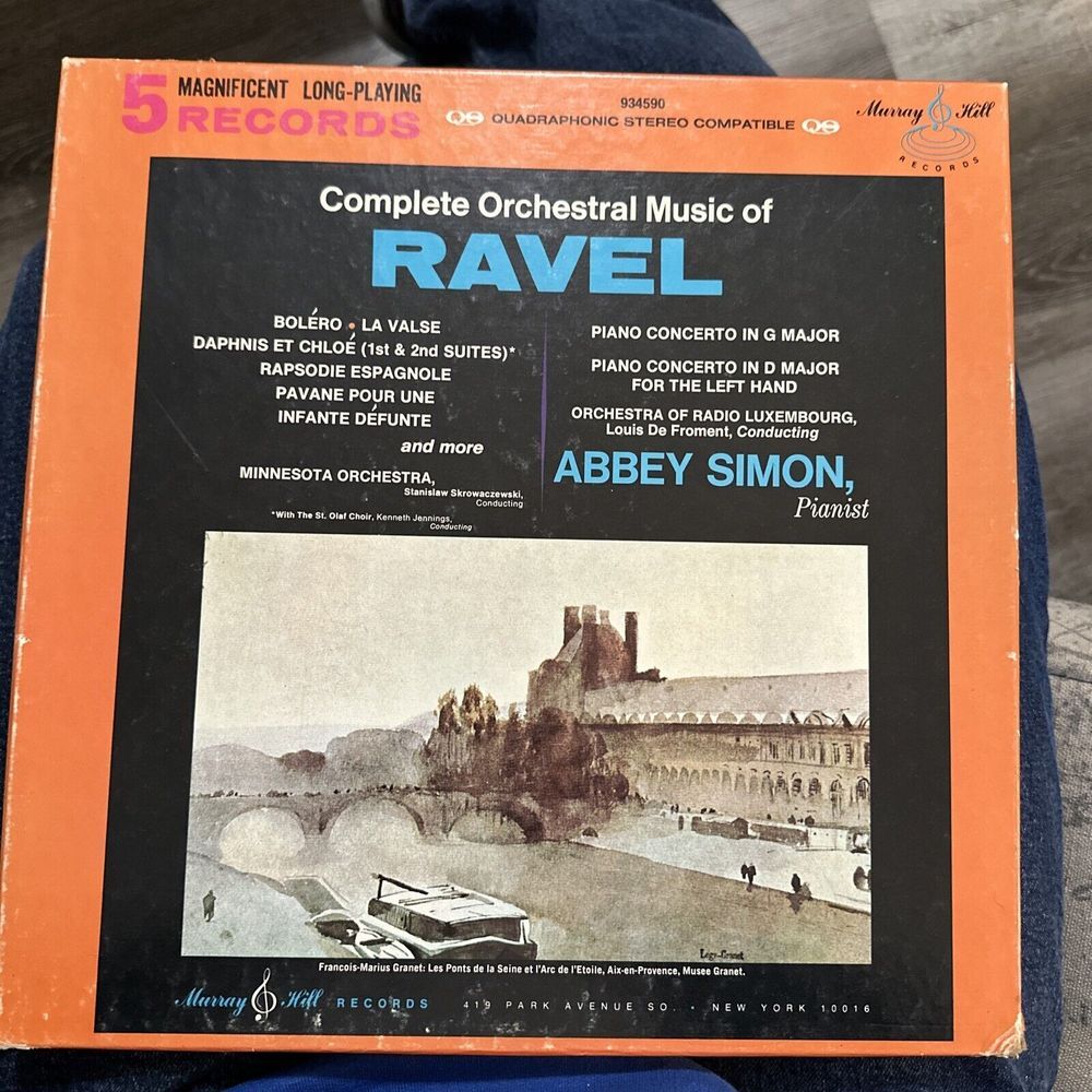 Complete Orchestra Music of Ravel (5‎ LP Box Set) ABBEY SIMON PIANIST Mint